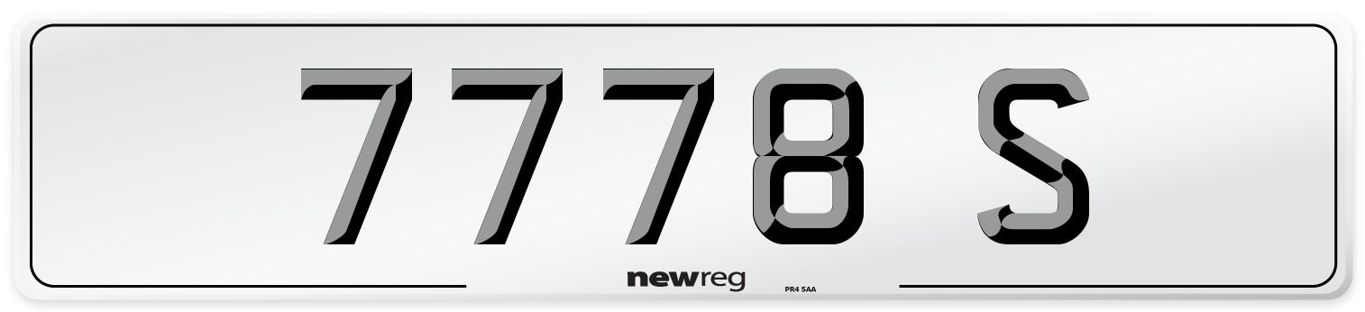 7778 S Number Plate from New Reg